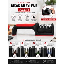 Kea Ev Eşyaları 4 Aşamalı Bıçak Bileme Aleti – Profesyonel Bıçak Bileyici, Manuel Bıçak Bileme Aparatı, Ergonomik Mutfak Bileyici 20 cm