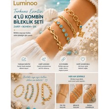 Luminoo Turkuaz Esintisi 4'lü Kadın Bileklik Seti | Kombin Takı