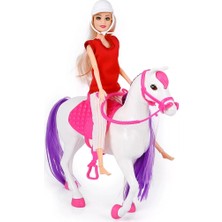 Belle Fusion Mey Ithalat® Jasmine Atlı Bebek Beyaz-Pembe