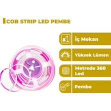 Zeyrise 5 Metre Cob Iç Mekan Şerit LED Pembe