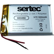 Melonika Sertec 603450 3.7V 1200 Mah Li-Polymer Pil (DEVRELI/1.5A)