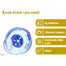 Zeyrise 5 Metre Cob Iç Mekan Şerit LED Mavi