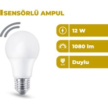 Zeyrise 12W Sensörlü Ampul 6500K Beyaz Işık