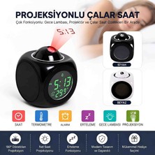 Wolawood Projeksiyonlu Çalar Saat | Tavana & Duvara Saat Yansıtan, Sıcaklık Göstergeli, Konuşan 12/24 Saat, Snooze Alarm, Gece Görüşlü LED Dijital Masa Saati