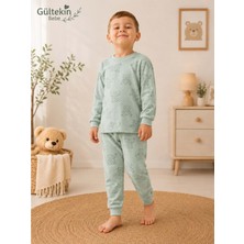 Gültekin Bebe Miniworld Ayıcık Baskılı Sıfır Yaka Erkek 3-6 Yaş Pijama Takımı -BAY17508189 - Su Yeşili