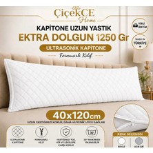 ÇİÇEKCE HOME Uzun Yastık Kapitoneli 40X120 %100 Boncuk Silikon Dolgulu 1 Adet 1250 Gram