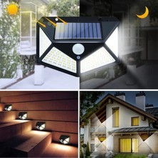 Durukar® 100 Ledli 3 Farklı Aydınlatma Ayarlı Solar Güneş Enerjili Hareket Sensörlü Bahçe Duvar Lambası