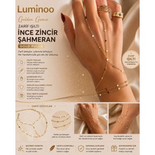Luminoo Golden Grace Zarif Işıltı Gold Pullu Ince Zincir Şahmeran