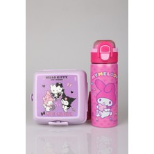 x Dekomus Lisanslı My Melody Sweet Berry Collection 600 ml Çelik Matara ve Beslenme Kabı Seti