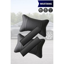 Automod Mustang Uyumlu 2şer Adet Lüks Deri Kemer Kılıfı Set Koltuk Yastık