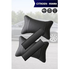 Automod Citroen Xsara Uyumlu 2şer Adet Set Lüks Deri Kemer Kılıfı Koltuk Yastık