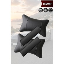Automod Escort Uyumlu Kemer Kılıfı Lüks Deri Set 2şer Adet Koltuk Yastık