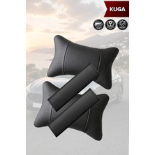 Automod Kuga Uyumlu Set Kemer Kılıfı Lüks Deri Koltuk Yastık 2şer Adet