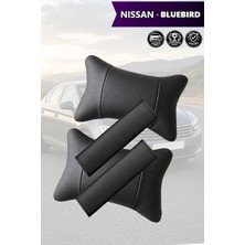 Automod Nissan Bluebird Uyumlu 2şer Adet Set Lüks Deri Kemer Kılıfı Koltuk Yastık
