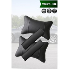 Automod Volvo 960 Uyumlu Set Lüks Deri 2şer Adet Kemer Kılıfı Koltuk Yastık