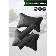 Automod Alfa Romeo Brera Uyumlu Lüks Deri 2şer Adet Set Koltuk Yastık Kemer Kılıfı