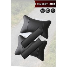 Automod Peugeot 2008 Uyumlu Kemer Kılıfı Set Koltuk Yastık Lüks Deri 2şer Adet