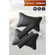 Automod Renault Premium Uyumlu Koltuk Yastık Lüks Deri Kemer Kılıfı Set 2şer Adet