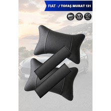 Automod Fiat  Tofas Murat 131 Uyumlu Koltuk Yastık Lüks Deri Set Kemer Kılıfı 2şer Adet