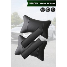 Automod Citroen Xsara Picasso Uyumlu Set 2şer Adet Kemer Kılıfı Lüks Deri Koltuk Yastık
