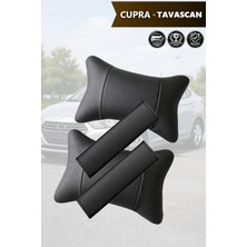 Automod Cupra Tavascan Uyumlu Set Kemer Kılıfı Koltuk Yastık Lüks Deri 2şer Adet