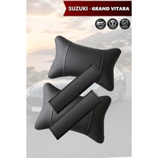 Automod Suzuki Grand Vitara Uyumlu Kemer Kılıfı Koltuk Yastık Set Lüks Deri 2şer Adet