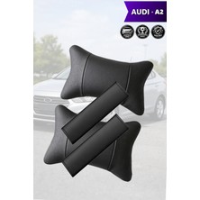 Automod Audi A2 Uyumlu Koltuk Yastık 2şer Adet Lüks Deri Kemer Kılıfı Set
