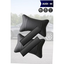 Automod Audi S4 Uyumlu Kemer Kılıfı 2şer Adet Lüks Deri Set Koltuk Yastık