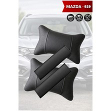 Automod Mazda 929 Uyumlu Lüks Deri Set 2şer Adet Koltuk Yastık Kemer Kılıfı