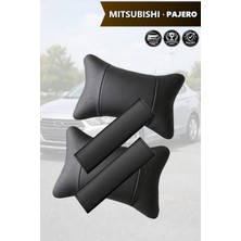 Automod Mitsubishi Pajero Uyumlu 2şer Adet Set Kemer Kılıfı Koltuk Yastık Lüks Deri