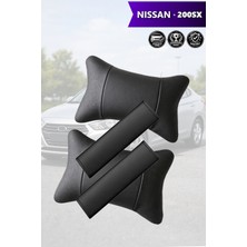 Automod Nissan 200SX Uyumlu Koltuk Yastık Lüks Deri Set 2şer Adet Kemer Kılıfı