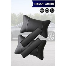Automod Nissan Atleon Uyumlu Koltuk Yastık Set Kemer Kılıfı 2şer Adet Lüks Deri