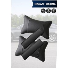 Automod Nissan Maxima Uyumlu Set Kemer Kılıfı 2şer Adet Lüks Deri Koltuk Yastık