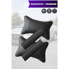 Automod Daihatsu Charade Uyumlu 2şer Adet Koltuk Yastık Set Kemer Kılıfı Lüks Deri