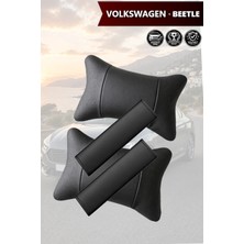 Automod Volkswagen Beetle Uyumlu Set Kemer Kılıfı 2şer Adet Lüks Deri Koltuk Yastık