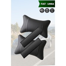 Automod Fiat Linea Uyumlu 2şer Adet Lüks Deri Set Kemer Kılıfı Koltuk Yastık