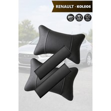 Automod Renault Koleos Uyumlu Kemer Kılıfı 2şer Adet Lüks Deri Set Koltuk Yastık