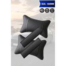 Automod Kia K2900 Uyumlu Kemer Kılıfı 2şer Adet Lüks Deri Koltuk Yastık Set