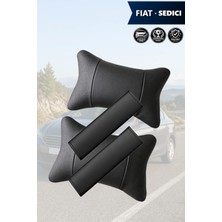 Automod Fiat Sedici Uyumlu Lüks Deri Koltuk Yastık Kemer Kılıfı 2şer Adet Set