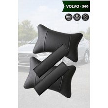 Automod Volvo S60 Uyumlu Koltuk Yastık Set Lüks Deri 2şer Adet Kemer Kılıfı