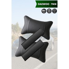 Automod Daewoo Tico Uyumlu Koltuk Yastık 2şer Adet Kemer Kılıfı Lüks Deri Set