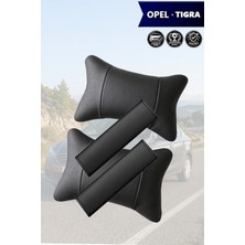 Automod Opel Tigra Uyumlu 2şer Adet Koltuk Yastık Lüks Deri Kemer Kılıfı Set