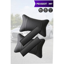 Automod Peugeot 307 Uyumlu Kemer Kılıfı Lüks Deri Koltuk Yastık 2şer Adet Set