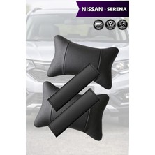 Automod Nissan Serena Uyumlu Lüks Deri Koltuk Yastık Kemer Kılıfı 2şer Adet Set