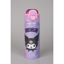 x Dekomus Lisanslı Kuromi Dark Delight Collection 600 ml Çift Fonksiyon Kapaklı Çelik Matara