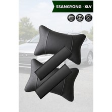 Automod Ssangyong Xlv Uyumlu Set Lüks Deri Kemer Kılıfı 2şer Adet Koltuk Yastık
