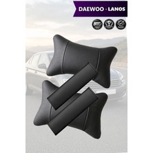 Automod Daewoo Lanos Uyumlu Lüks Deri Set Kemer Kılıfı Koltuk Yastık 2şer Adet