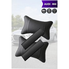 Automod Audi Rs3 Uyumlu Lüks Deri Set 2şer Adet Kemer Kılıfı Koltuk Yastık