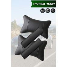 Automod Hyundai Trajet Uyumlu 2şer Adet Lüks Deri Kemer Kılıfı Set Koltuk Yastık