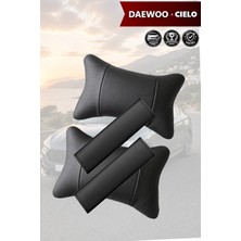 Automod Daewoo Cielo Uyumlu Kemer Kılıfı 2şer Adet Set Lüks Deri Koltuk Yastık